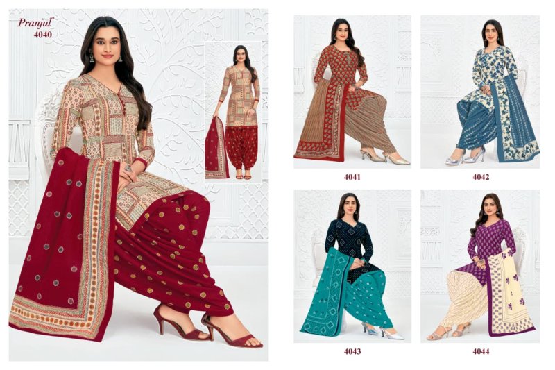 Priyanshi Vol 40 By Pranjul Printed Cotton Dress Material